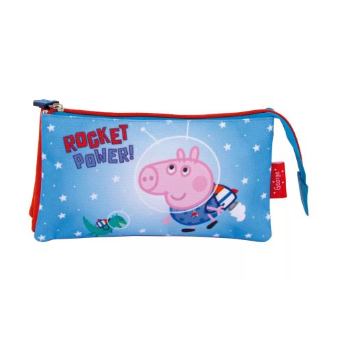 Peppa malac Rocket 3 rekeszes tolltartó 21 cm