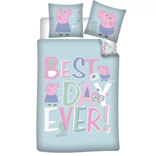 Peppa malac Best Day ágyneműhuzat 140×200cm, 63×63 cm microfibre 