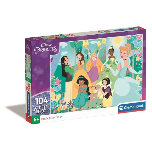 Disney Hercegnők Garden 104 db-os Glitter puzzle Clementoni 