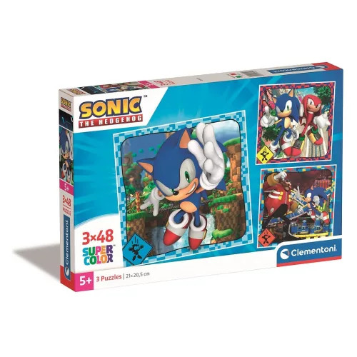  Sonic a sündisznó Doctor Eggman 3x48 db-os puzzle Clementoni