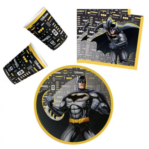 Batman party szett 32 db-os 23 cm-es tányérral