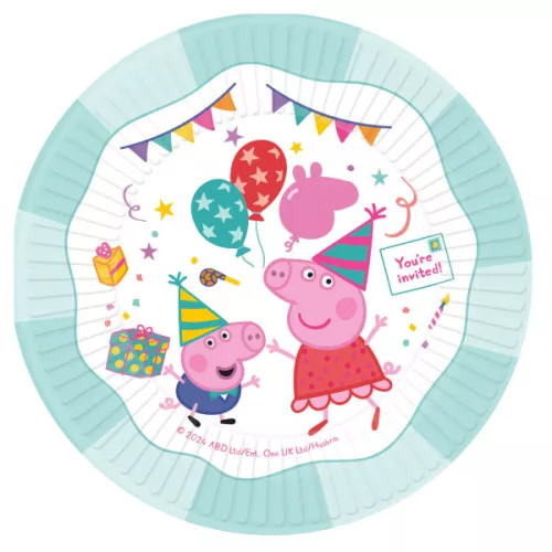 Peppa malac Celebration papírtányér 8 db-os 23 cm