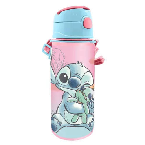 Disney Lilo és Stitch, A csillagkutya Cheeky alumínium kulacs akasztóval 600 ml 