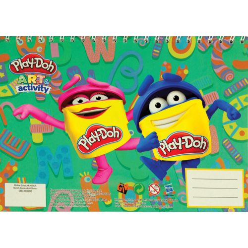 Play-Doh A/4 spirál vázlatfüzet, rajzfüzet 40 lapos