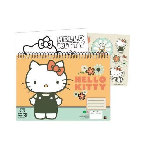 Hello Kitty Stay Sunny A/4 spirál vázlatfüzet 40 lapos matricával 