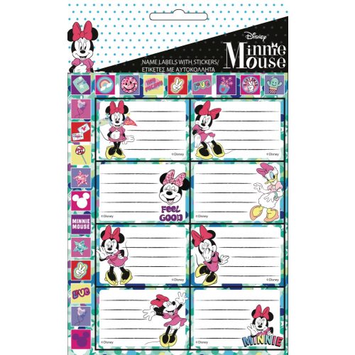 Disney Minnie füzetcímke matricával 16 db-os