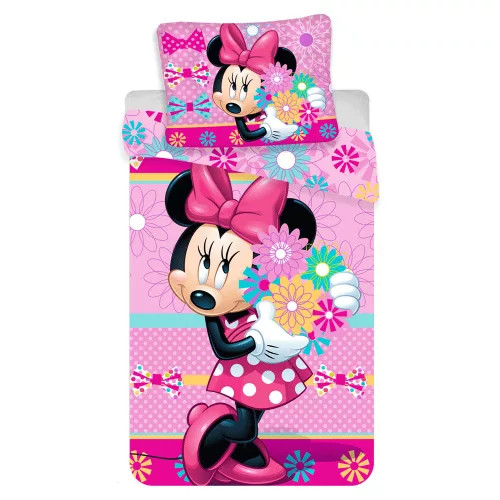 Disney Minnie Bows and flowers ágyneműhuzat 140×200cm, 70×90 cm