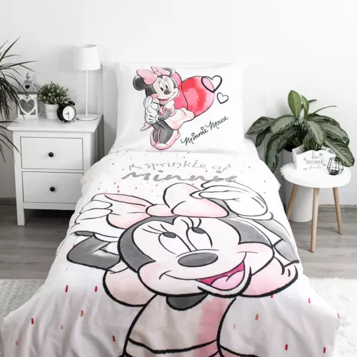 Disney Minnie White ágyneműhuzat 140×200cm, 70×90 cm