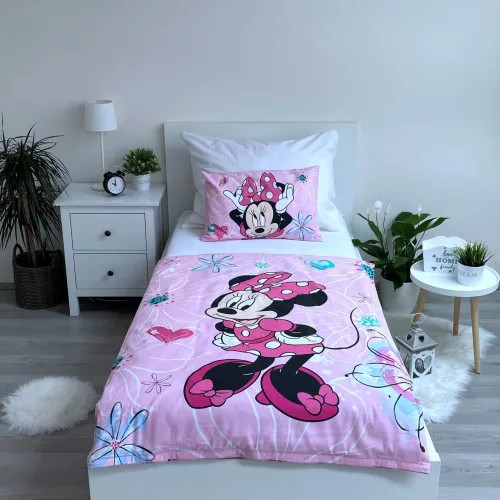 Disney Minnie Flowers gyerek ágyneműhuzat 100×135cm, 40×60 cm 