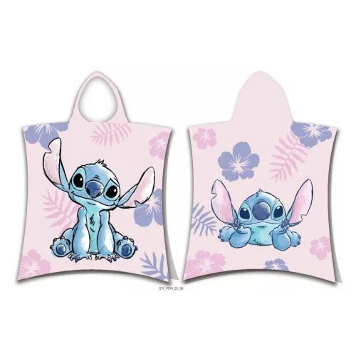 Disney Lilo és Stitch, A csillagkutya Pink strand törölköző poncsó 50x115 cm 