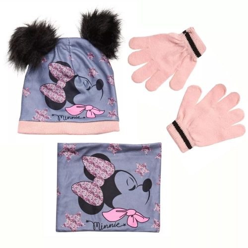 Disney Minnie gyerek sapka + snood + kesztyű szett 52 cm