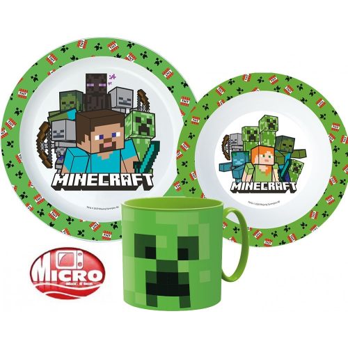 Minecraft étkészlet, micro műanyag szett 