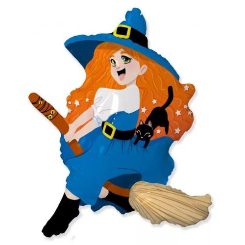 Witch on Broom, Boszorkány fólia lufi 104 cm