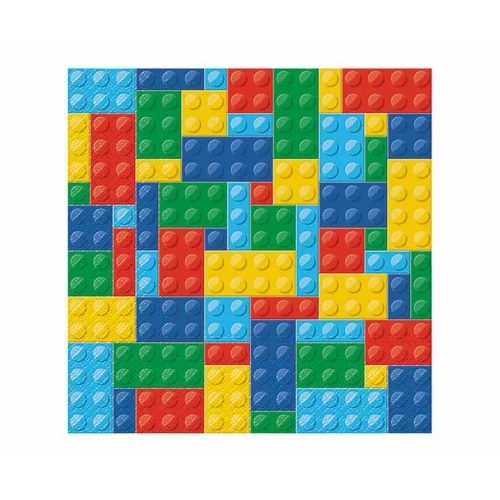 Lego mintázatú Colorful Bricks szalvéta 20 db-os 33x33 cm