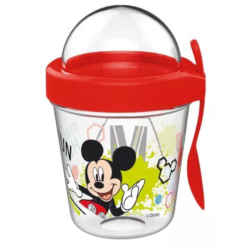 Disney Mickey pohár snack tartó fedéllel és kanállal 350 ml 