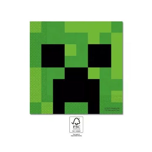 Minecraft Green szalvéta 20 db-os 33x33 cm FSC