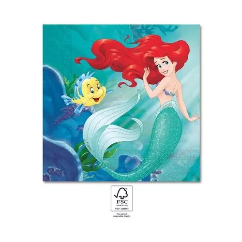 Disney Hercegnők, Ariel Curious szalvéta 20 db-os 33x33 cm FSC