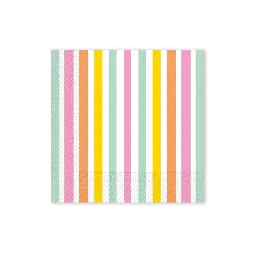 Színes Pastel Stripes szalvéta 20 db-os 33x33 cm FSC