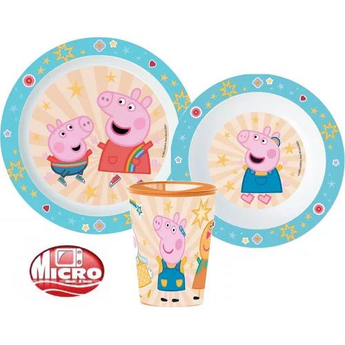 Peppa malac étkészlet, micro műanyag szett