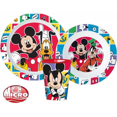  Disney Mickey Better Together étkészlet, micro műanyag szett, pohárral 260 ml 