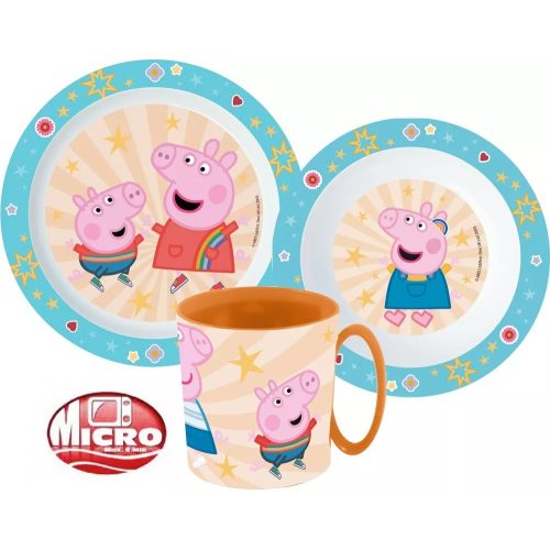 Peppa malac étkészlet, micro műanyag szett 