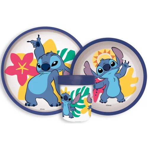 Disney Lilo és Stitch Palms csúszásmentes étkészlet, micro műanyag szett 