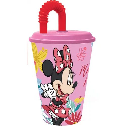 Disney Minnie Spring szívószálas pohár, műanyag 430 ml 