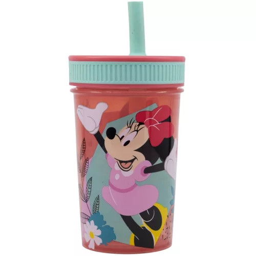 Disney Minnie Being More szilikon szívószálas pohár 420 ml