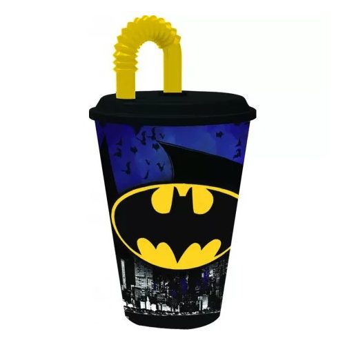 Batman szívószálas pohár, műanyag 430 ml 